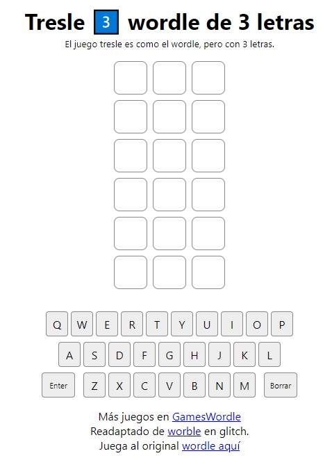 Wordle de 3 letras